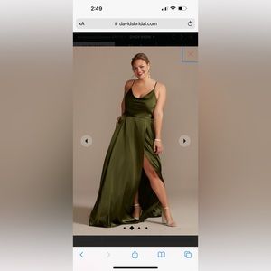 David’s bridal Galina collection, color is the first image (martini olive)